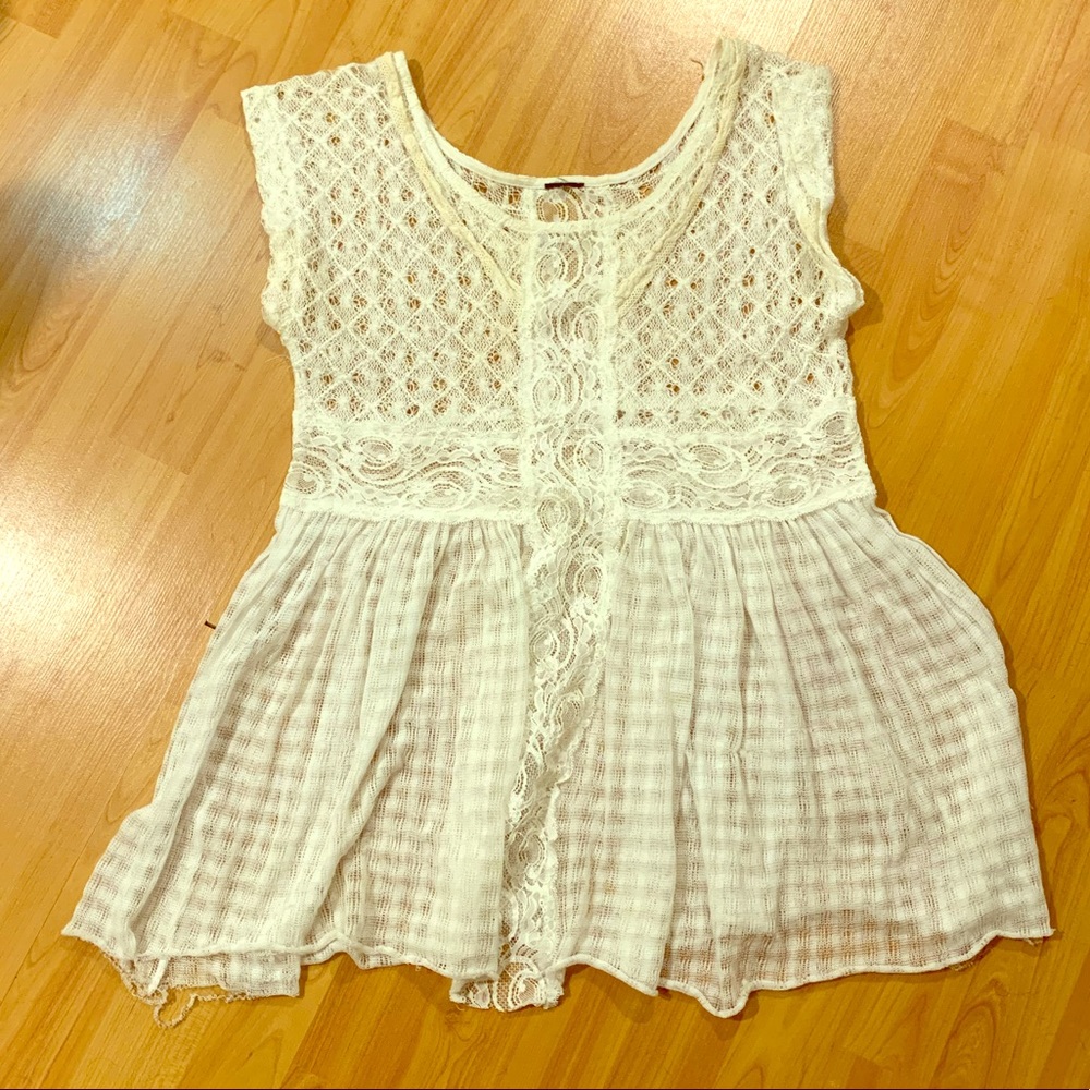 Free People cotton guaze flowy tunic xs